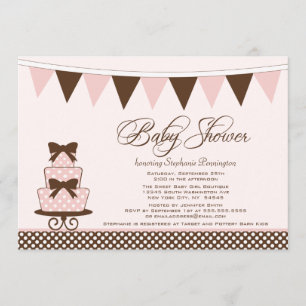 Chic rose + brun girls baby shower invitation