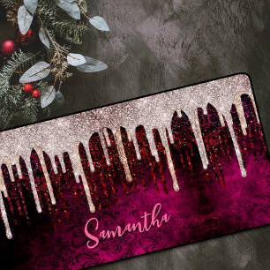 Chic rose brun parties scintillant rouge gouttes m