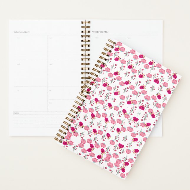 Chic rose et rouge Floral imprimé sans couture mot (Devant avec enveloppe)