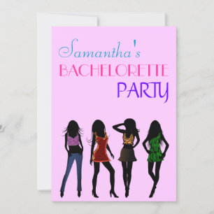 Chic Rose Fashion Girls Bachelorette Invitations