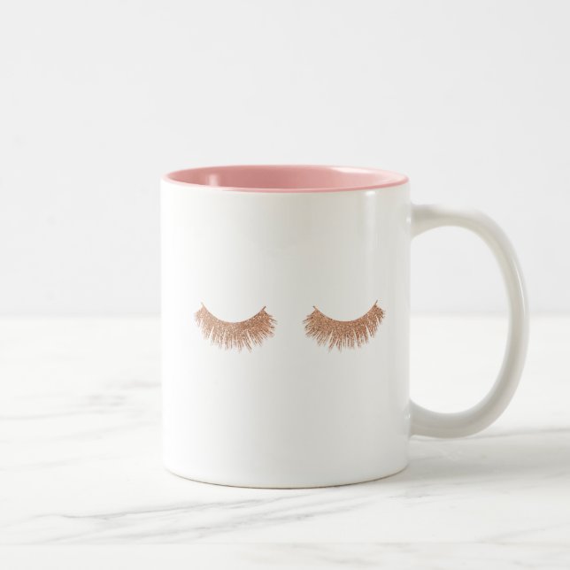 Chic Rose Gold Eyelashes Coffee Mug (Droit)