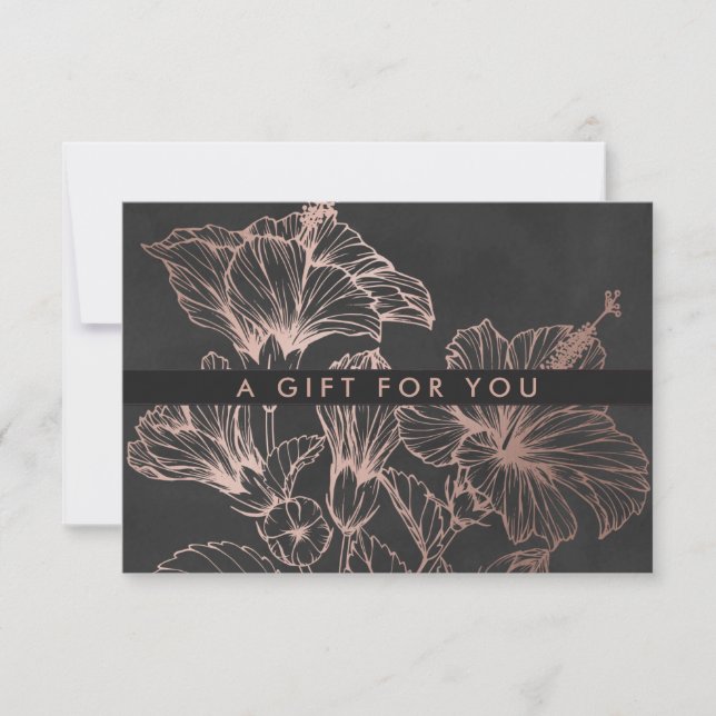 Chic Rose Gold Floral | Certificat cadeau (Devant)