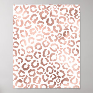 Chic Rose Gold Leopard Cheetah Poster de animal