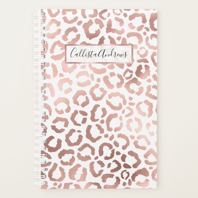 Chic Rose Gold Leopard Cheetah Poster de animal (Devant)