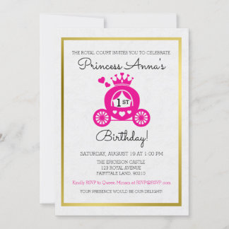 Chic Rose Princesse Première invitation anniversai
