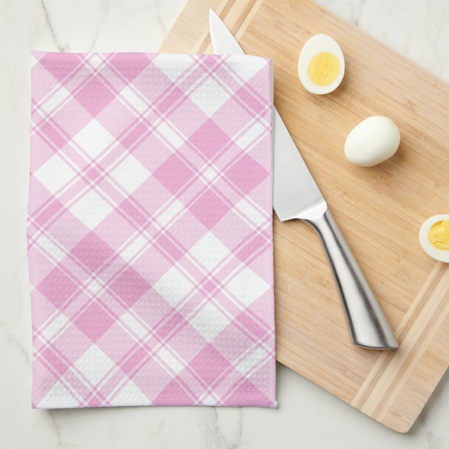 Chic Rose rose et blanc chic serviette de cuisine (Quart Plié)