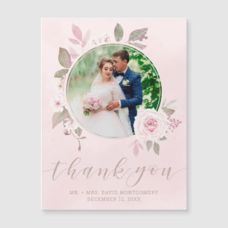 Chic rose rose Mariage photo Merci