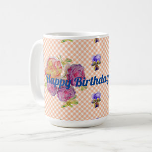 Chic rose Roses et violets de Shabby Mug floral