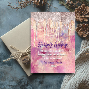 Chic rose rousse gouttes rose Noël Nouvel An