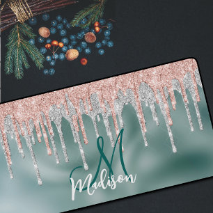 Chic rose rousse menthe goutte monogramme