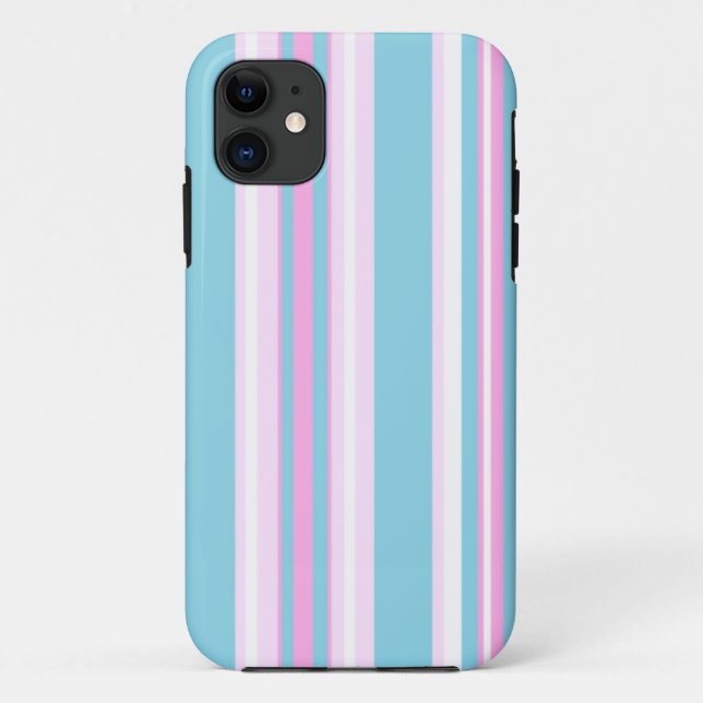 Chic rose, Turquoise, White Stripe iPhone 5 Coque (Dos)