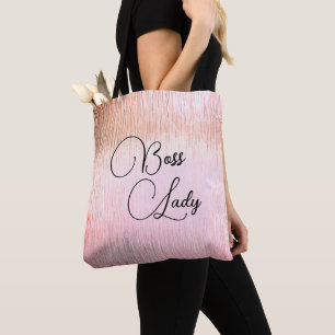 Chic rose Verre Frosted Boss Sac fourre-tout-Dame