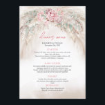 Chic roses roses rose roux sauge vert pampas menu<br><div class="desc">Imaginez une fête mariage rêvée où l'air est rempli de l'odeur douce de roses roses croustillantes chic et les teintes vibrantes de la végétation sauge contrastent élégamment avec l'herbe de la pampa terre. Le menu est un festin adapté aux esprits aventuriers, rempli d'une fusion de saveurs alléchantes et de créations...</div>