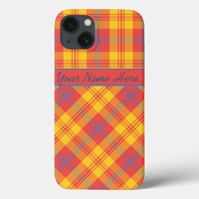 Chic Rouge clair, Jaune et Bleu Plaid coque ipad (Verso)