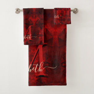 Chic rouge fleurs or gouttes parties scintillant m