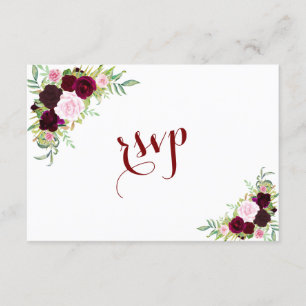 Chic Royal Bourgogne Marsala Mariage Floral RSVP