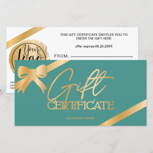 Chic ruban de feuille d'or vert logo certificat ca