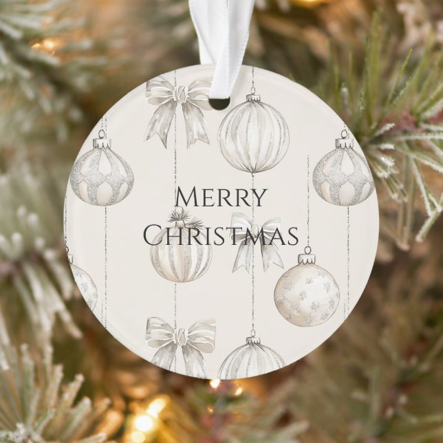 Chic Rustique Crème de Noël Ornements (Arbre)