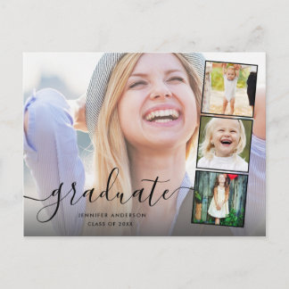 Chic Script 4 Photo Collage Invitation