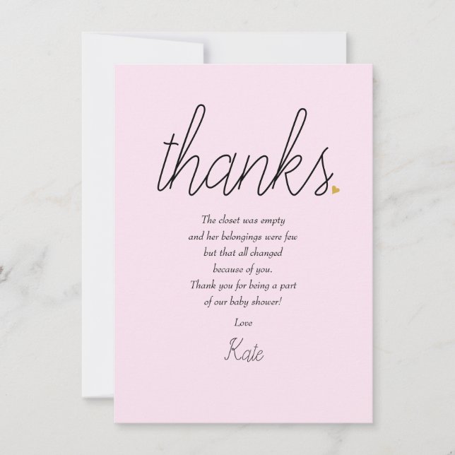 Chic Script Amour Coeur Bébé Fille Merci Poème (Devant)