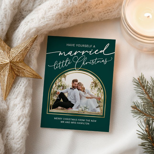 Chic Script Arch Mariage de vacances Faire-part (Créateur téléchargé)