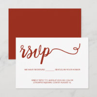 Chic Script email RSVP Réservé Mariage de siège