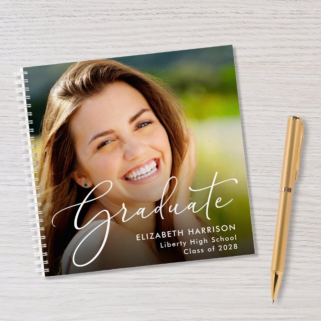 Chic Script Photo Graduation Party Livre d'invité (Créateur téléchargé)