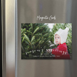 Chic Script superposition Carte photo de vacances