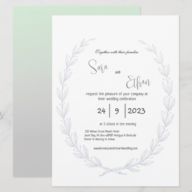 Chic Shabby Botanique, Fleur sauvage, Romantique (Devant / Derrière)