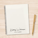 Chic Signature Script Monogram Business<br><div class="desc">Plan ahead in style with this minimalist personalized light cream planner, designed for professionals who appreciate clean modern design. Featuring your monogram name showcased in a chic signature script, this planner blends functionality with refined personal branding. The understated cover design makes it ideal for work, school, goal setting, or daily...</div>