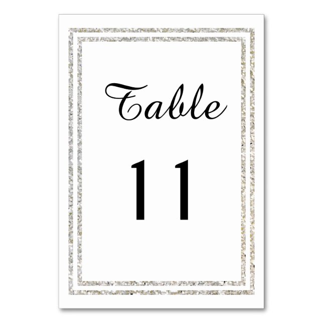 Chic Silver Glittered Trim - Carte de table (Par défaut)