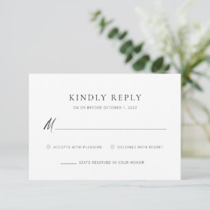 Chic + Simple Carte de réponse de mariage à l'écri