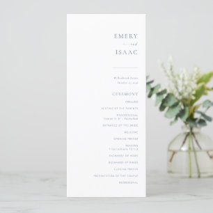 Chic + Simple Modern Script Wedding Programme   Bl