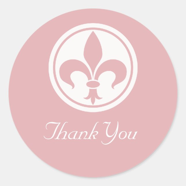 Chic Stickers Merci Fleur De Lis, Rose (Devant)