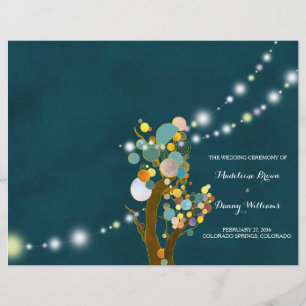 Chic String Lights Turquoise Mariage BiFold Progra