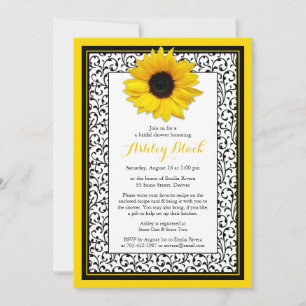 Chic Sunflower Recette nuptiale Invitation douche