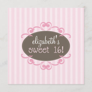 Chic Sweet 16 Anniversaire Invitation (rose)