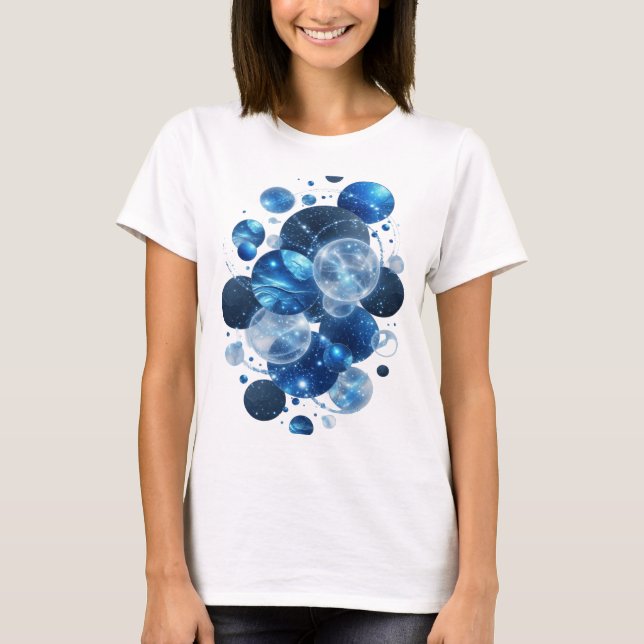 Chic T-shirt graphique argenté BLUE STARS (Devant)