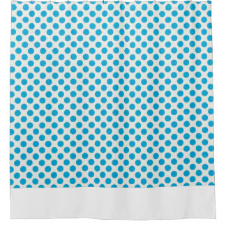 Chic tacheté bleu et blanc Motif rideau de douche