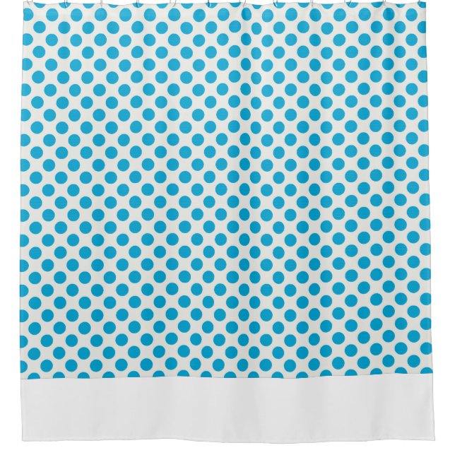 Chic tacheté bleu et blanc Motif rideau de douche (Devant)