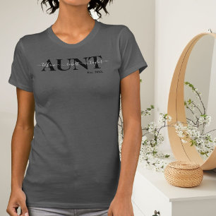 Chic Tante avec nom d'enfant Année T-shirt