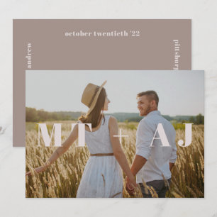 Chic Taupe Monogramme superposer photo Enregistrer