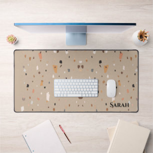 Chic taupe terrazzo motif