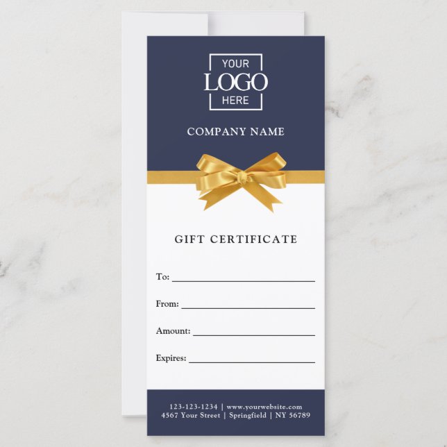 Chic Trendy Business Personalized Gift Certificate (Devant)