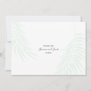 Chic Tropical Palm Tree Feuilles Merci Carte Note