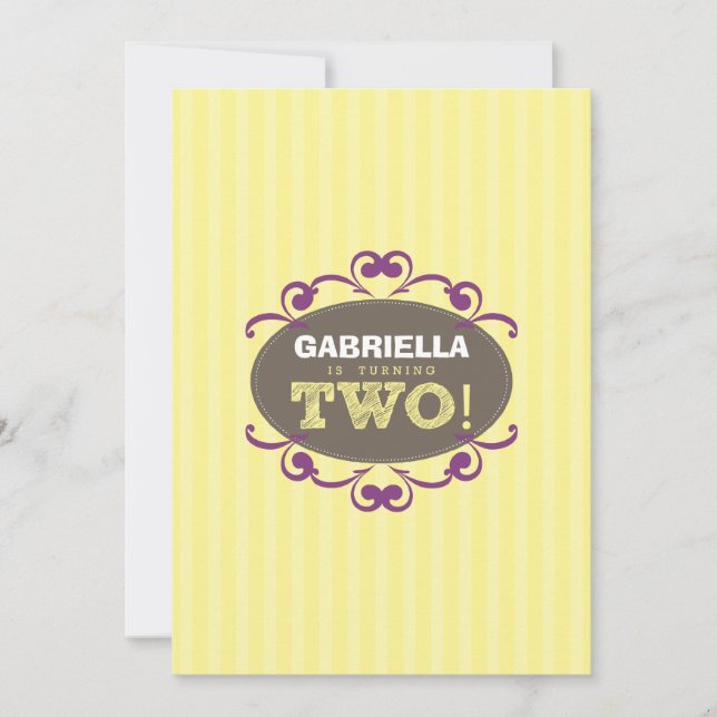 Chic Turning 2 Anniversaire Invitation de fête (ja (Devant)