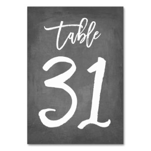 Chic Typographie Chalkboard Numéro de table Tabl