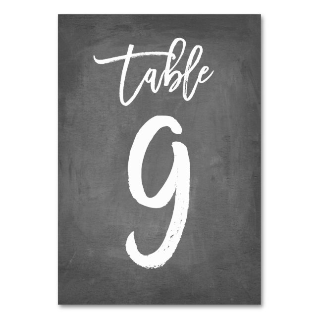 Chic Typographie Chalkboard Numéro de table | Tabl (Par défaut)