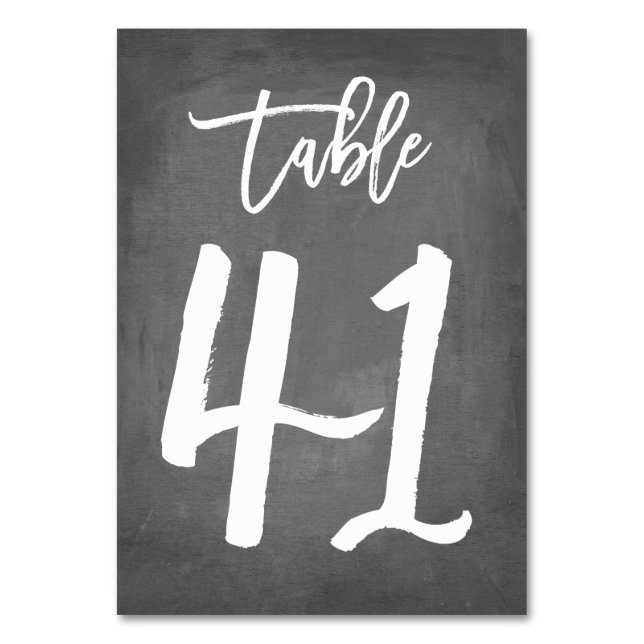Chic Typographie Chalkboard Numéro de table | Tabl (Par défaut)