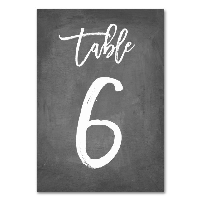 Chic Typographie Chalkboard Numéro de table | Tabl (Par défaut)